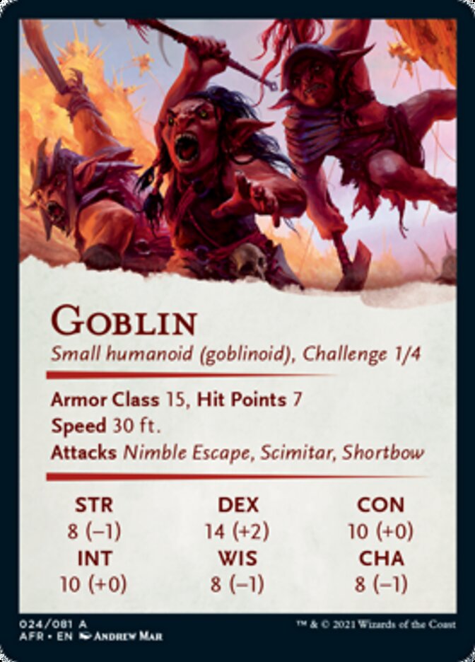 mtg dungeons and dragons art cards Goblin Art Card [Dungeons & Dragons: Adventures in the Forgotten Realms Art  Series]