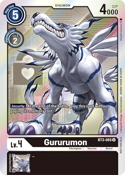 Gururumon [BT3-065] (Buy-A-Box Promo) [Release Special Booster Ver.1.5 Promos] - PokeCharles PokeStore
