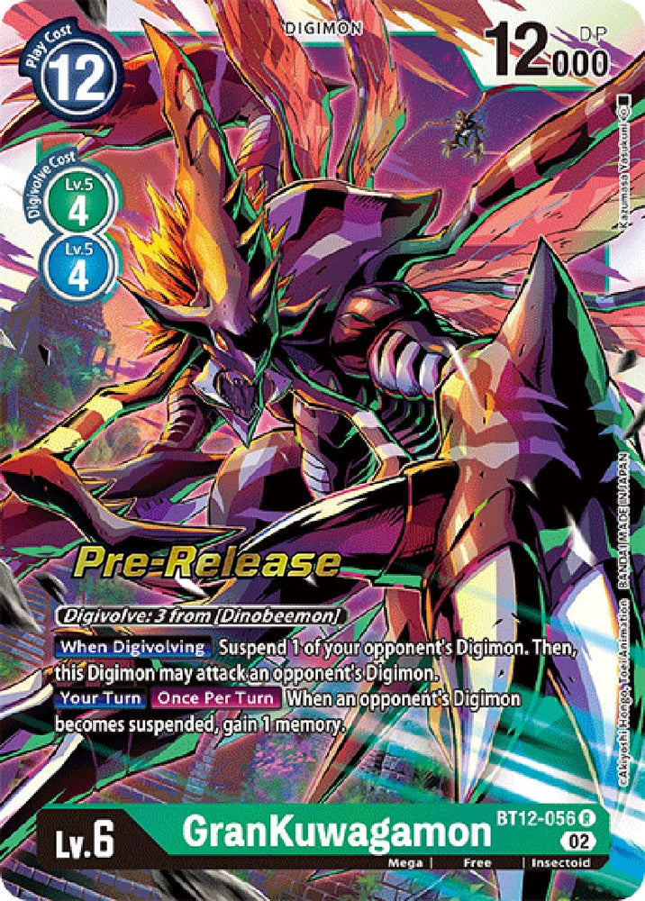 GranKuwagamon [BT12-056] [Across Time Pre-Release Cards] - PokeCharles PokeStore