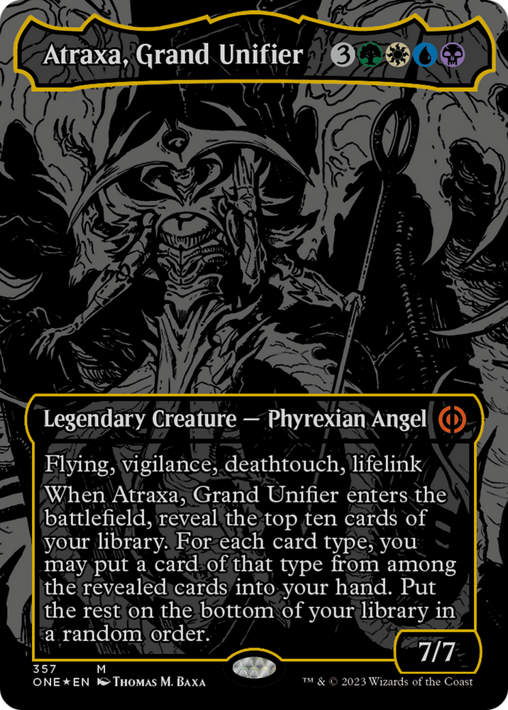 Atraxa, Grand Unifier (Oil Slick Raised Foil) [Phyrexia: All Will Be One] - PokeCharles PokeStore