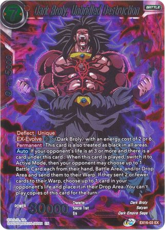 Dark Broly, Unbridled Destruction (EX16-03) [Ultimate Deck] - PokeCharles PokeStore