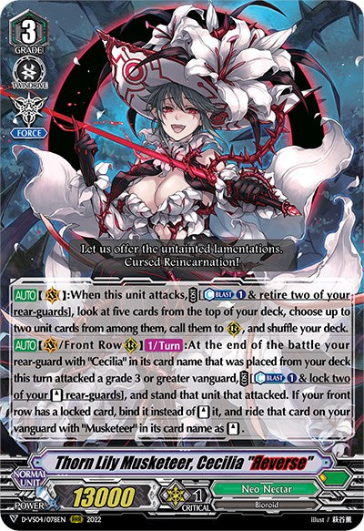 Thorn Lily Musketeer, Cecilia "Reverse" (D-VS04/078EN) [V Clan Collection Vol.4] - PokeCharles PokeStore