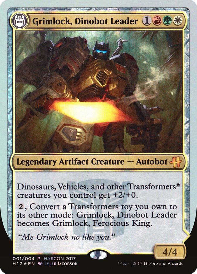 Grimlock, Dinobot Leader // Grimlock, Ferocious King [HasCon 2017] - PokeCharles PokeStore