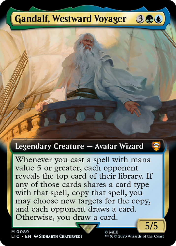 Gandalf, Westward Voyager (Extended Art) [The Lord of the Rings: Tales of Middle-Earth Commander] - PokeCharles PokeStore