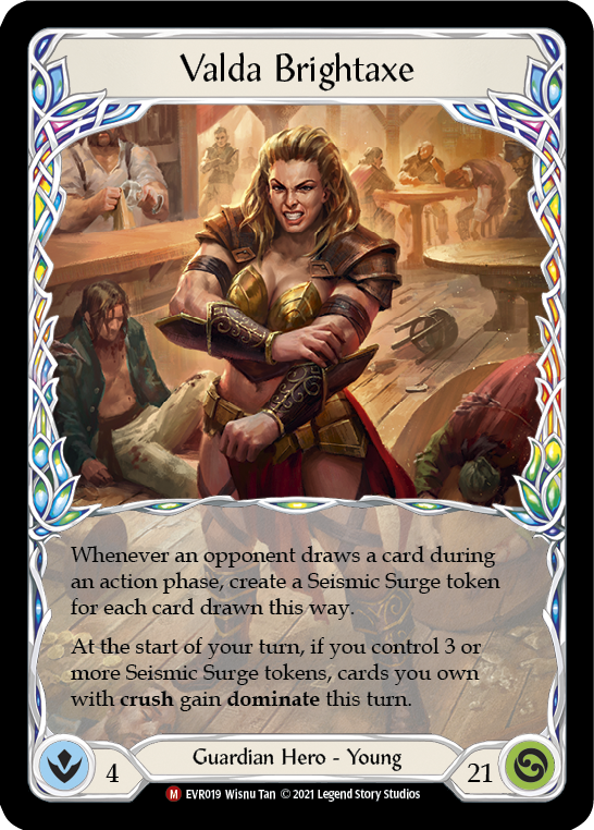 Valda Brightaxe [EVR019] (Everfest)  1st Edition Rainbow Foil - PokeCharles PokeStore