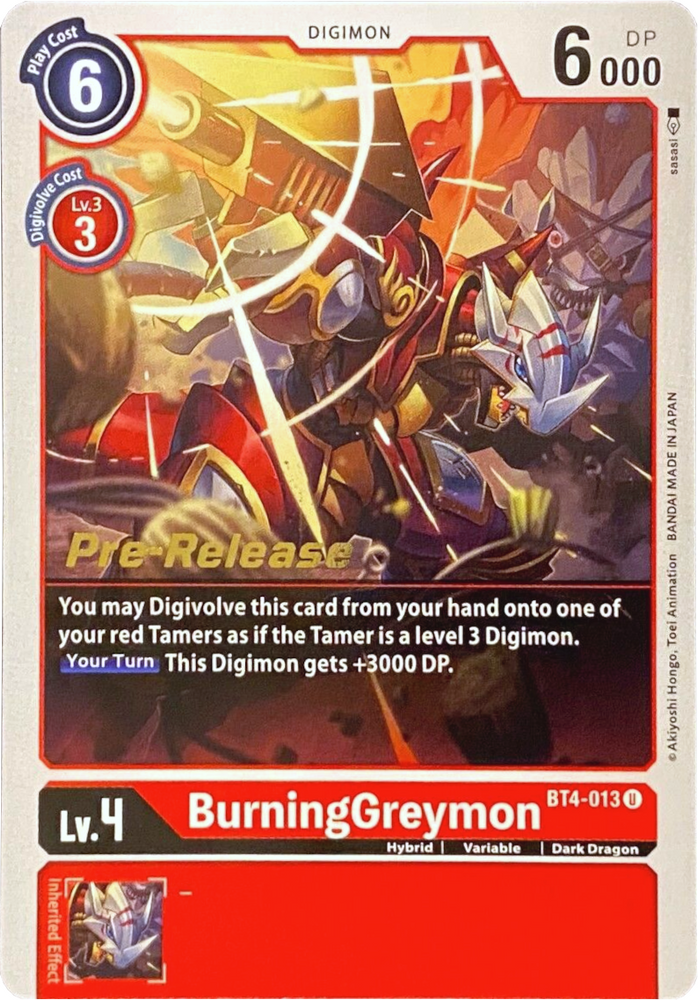 BurningGreymon [BT4-013] [Great Legend Pre-Release Promos] - PokeCharles PokeStore