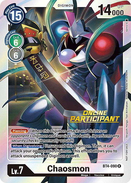 Chaosmon [BT4-090] (Online Participant) [Great Legend Promos] - PokeCharles PokeStore