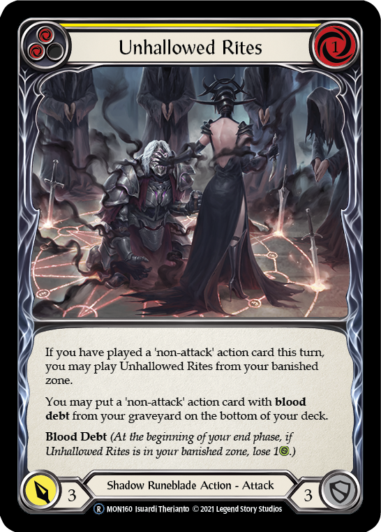 Unhallowed Rites (Yellow) [U-MON160-RF] (Monarch Unlimited)  Unlimited Rainbow Foil - PokeCharles PokeStore