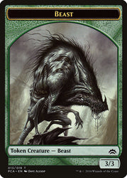 Beast // Saproling Double-Sided Token [Planechase Anthology Tokens] - PokeCharles PokeStore