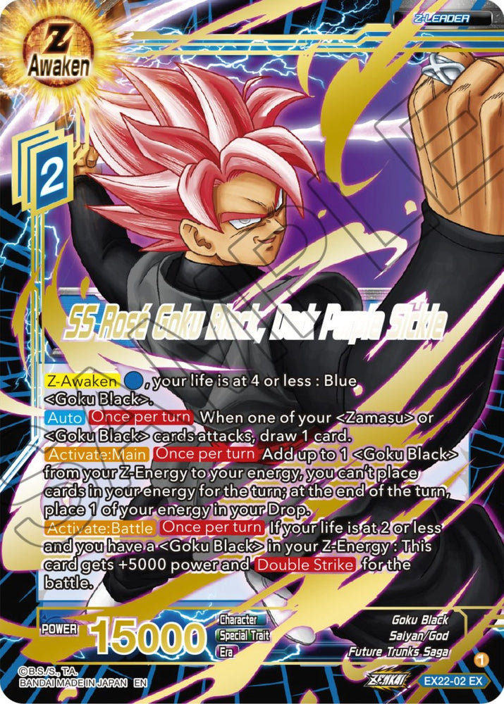 SS Rose Goku Black, Dark Purple Sickle (Gold Stamped) (EX22-02) [Ultimate Deck 2023] - PokeCharles PokeStore
