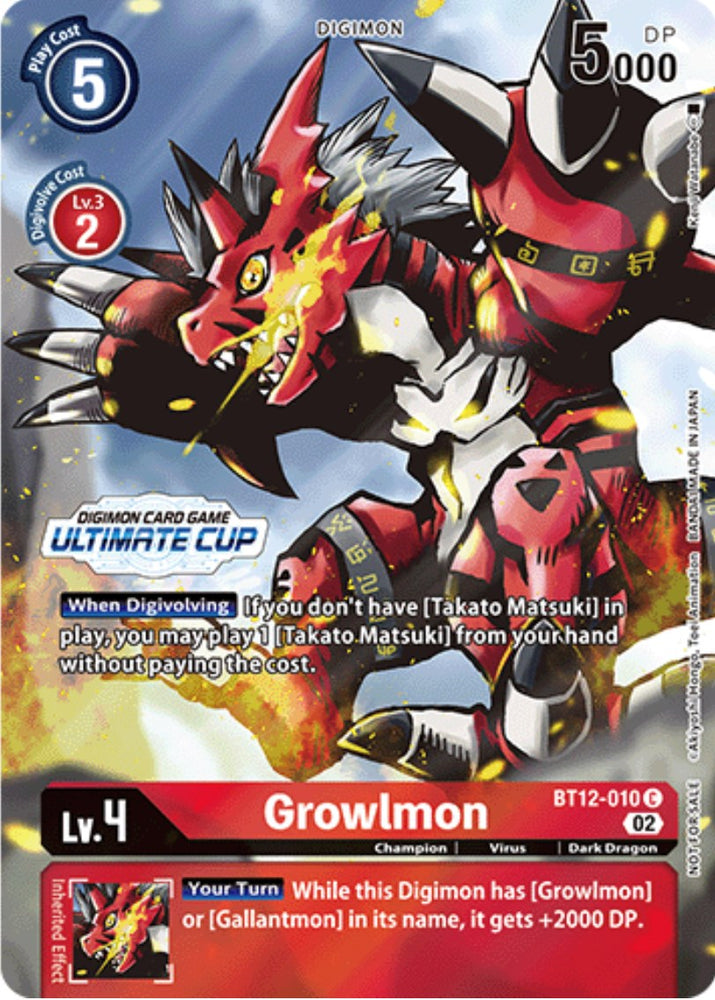 Growlmon [BT12-010] (Ultimate Cup) [Across Time Promos] - PokeCharles PokeStore