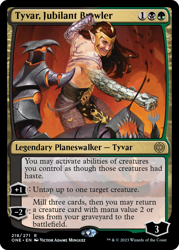 Tyvar, Jubilant Brawler (Promo Pack) [Phyrexia: All Will Be One Promos] - PokeCharles PokeStore