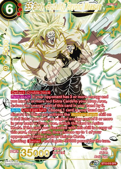 SS Broly, Brutality Beyond Measure (SPR) (BT15-019) [Saiyan Showdown] - PokeCharles PokeStore