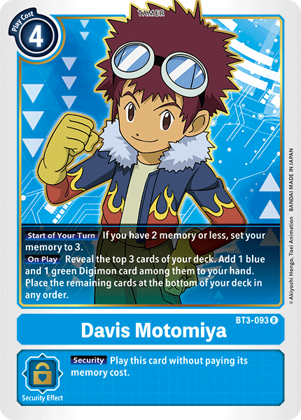 Davis Motomiya [BT3-093] [Release Special Booster Ver.1.5] - PokeCharles PokeStore