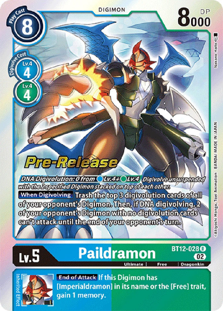Paildramon [BT12-028] [Across Time Pre-Release Cards] - PokeCharles PokeStore