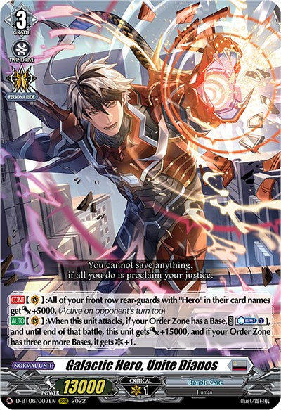Galactic Hero, Unite Dianos (D-BT06/007EN) [Blazing Dragon Reborn] - PokeCharles PokeStore