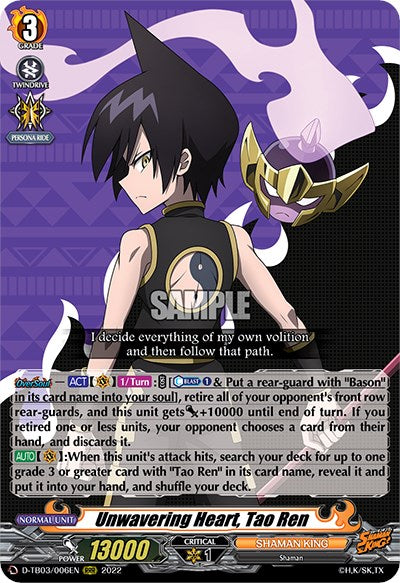 Unwavering Heart, Tao Ren (D-TB03/006EN) [Shaman King] - PokeCharles PokeStore