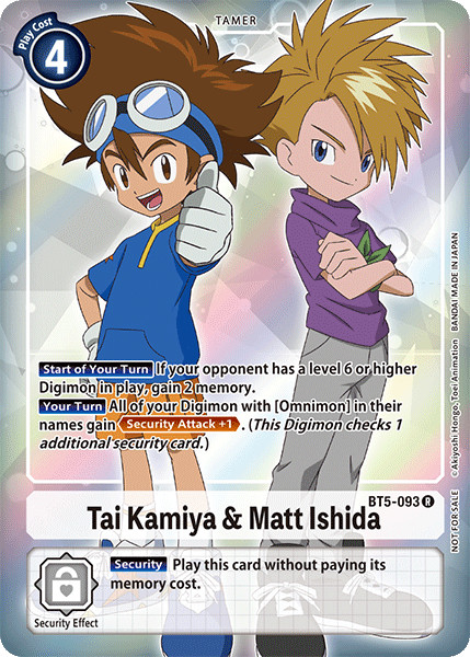 Tai Kamiya & Matt Ishida [BT5-093] (Buy-A-Box Promo) [Battle of Omni Promos] - PokeCharles PokeStore