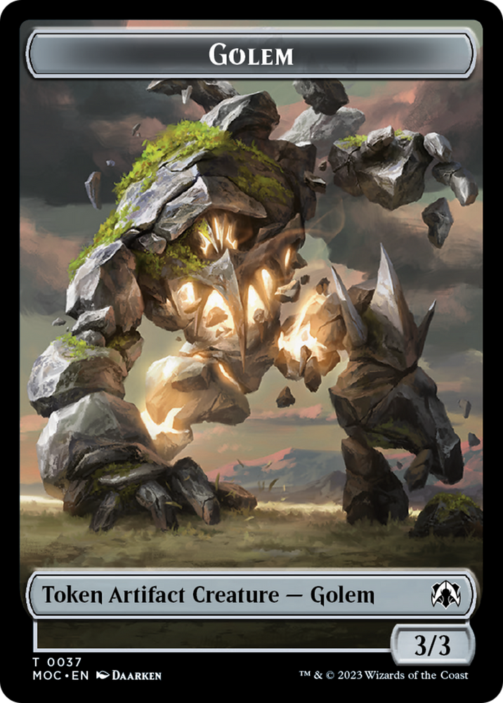 Golem // Clue Double-Sided Token [March of the Machine Commander Tokens] - PokeCharles PokeStore