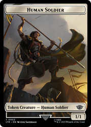 Human (04) // Human Soldier (02) Double-Sided Token [The Lord of the Rings: Tales of Middle-Earth Commander Tokens] - PokeCharles PokeStore