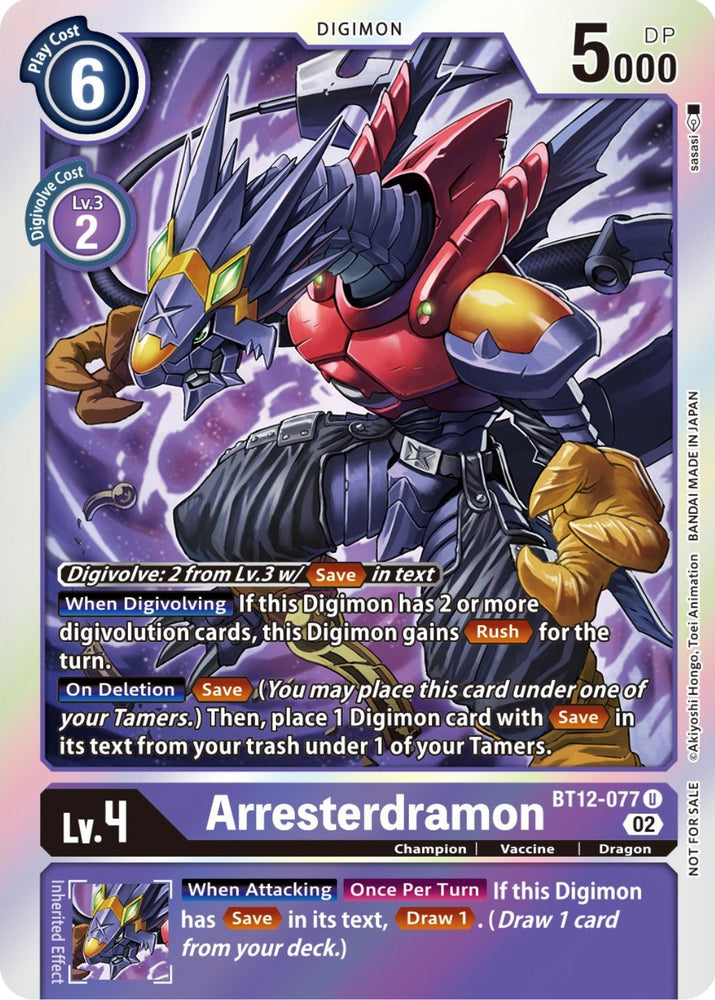 Arresterdramon [BT12-077] (Box Topper) [Across Time] - PokeCharles PokeStore
