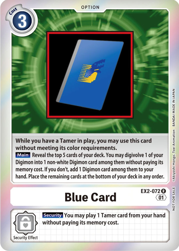 Blue Card [EX2-072] (Event Pack 4) [Digital Hazard Promos] - PokeCharles PokeStore