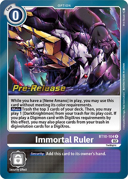 Immortal Ruler [BT10-104] [Xros Encounter Pre-Release Cards] - PokeCharles PokeStore