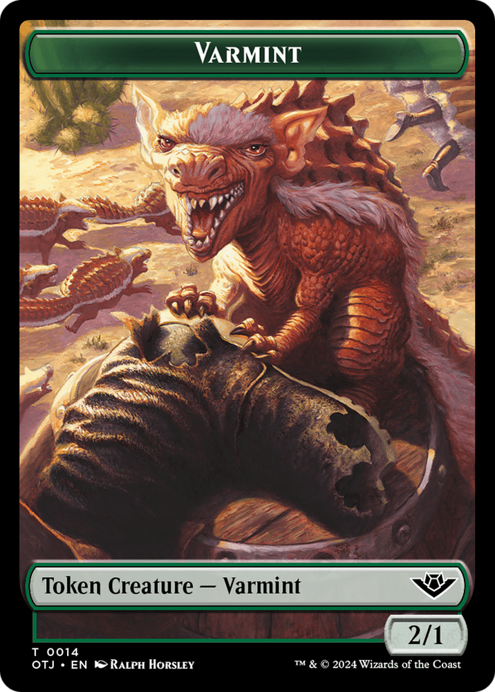 Treasure // Varmint Double-Sided Token [Outlaws of Thunder Junction Tokens] - PokeCharles PokeStore