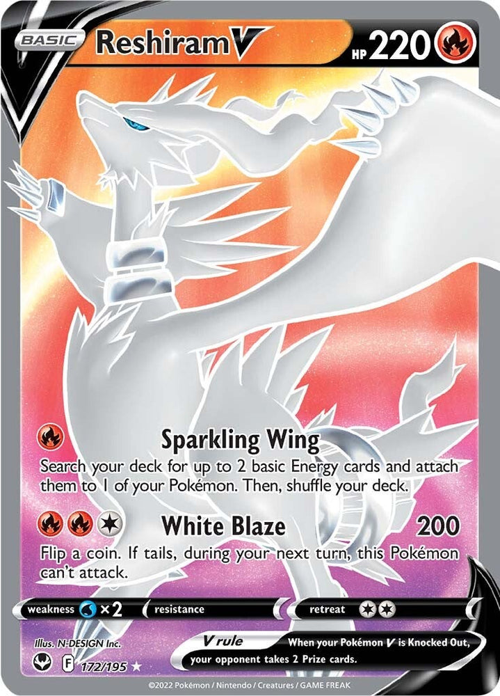 Reshiram V (172/195) [Sword & Shield: Silver Tempest] - PokeCharles PokeStore