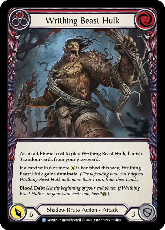 Writhing Beast Hulk (Red) [MON129-RF] (Monarch)  1st Edition Rainbow Foil - PokeCharles PokeStore