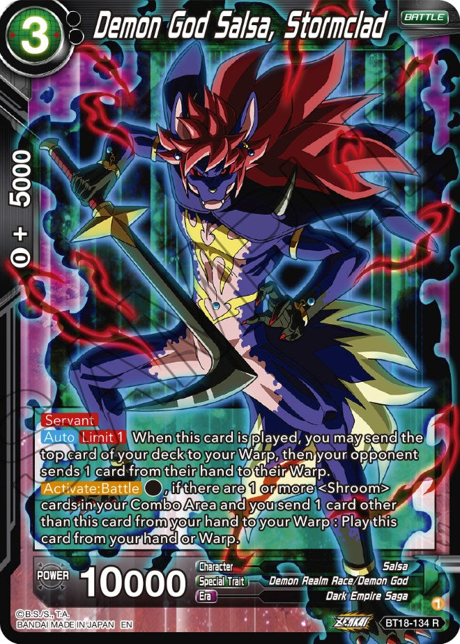 Demon God Salsa, Stormclad (BT18-134) [Dawn of the Z-Legends] - PokeCharles PokeStore