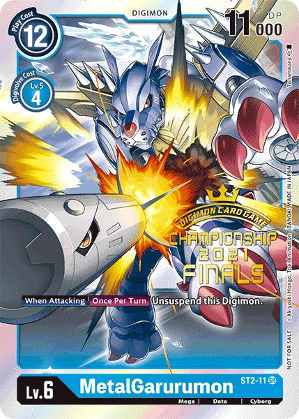 MetalGarurumon [ST2-11] (2021 Championship Finals Event Pack Alt-Art Gold Stamp Set) [Starter Deck: Cocytus Blue Promos] - PokeCharles PokeStore