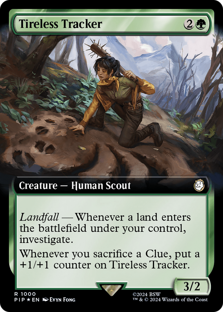 Tireless Tracker (Extended Art) (Surge Foil) [Fallout] - PokeCharles PokeStore
