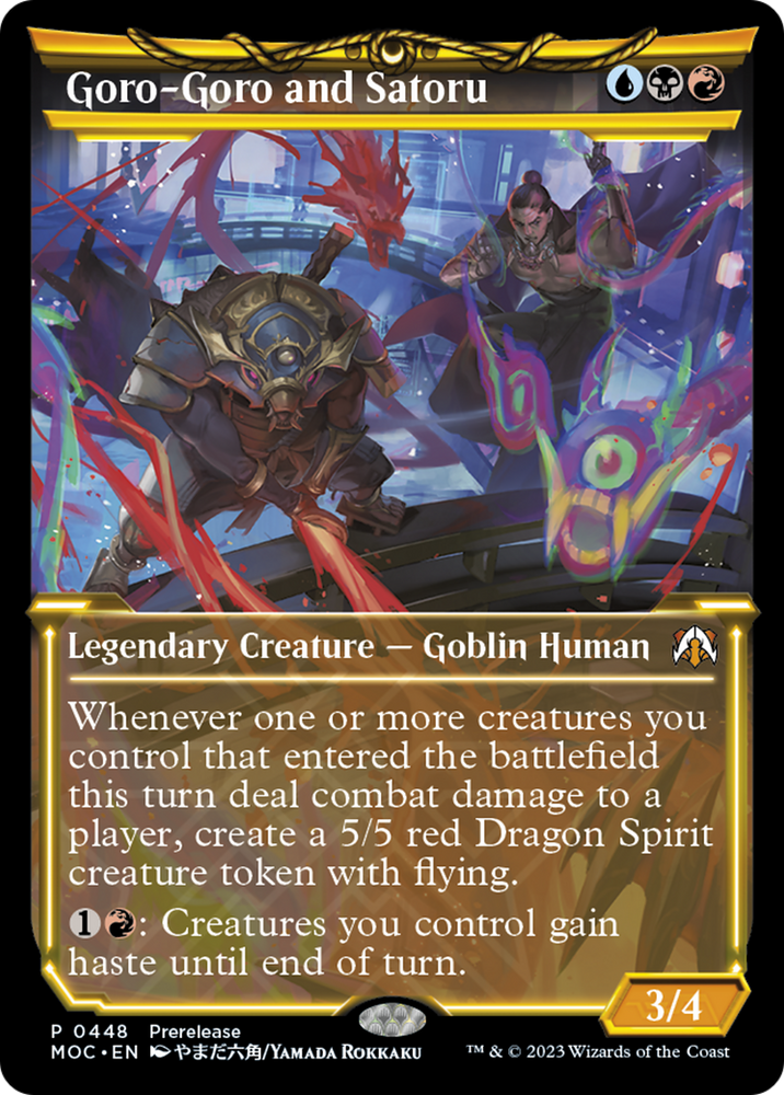 Goro-Goro and Satoru (Showcase Planar Booster Fun) [March of the Machine Commander Prerelease Promos] - PokeCharles PokeStore