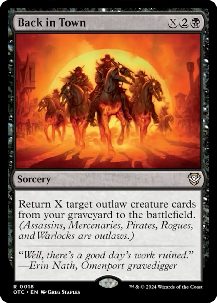 Back in Town [Outlaws of Thunder Junction Commander] - PokeCharles PokeStore