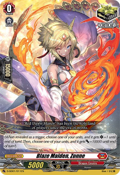 Blaze Maiden, Zonne (D-SD01/011EN) [Yu-yu Kondo: Holy Dragon] - PokeCharles PokeStore