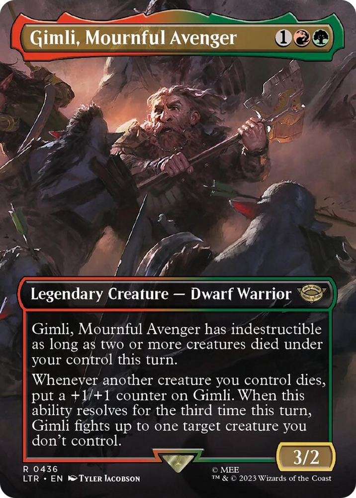 Gimli, Mournful Avenger (Borderless Alternate Art) [The Lord of the Rings: Tales of Middle-Earth] - PokeCharles PokeStore