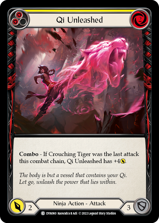 Qi Unleashed (Yellow) [DYN060] (Dynasty)  Rainbow Foil - PokeCharles PokeStore