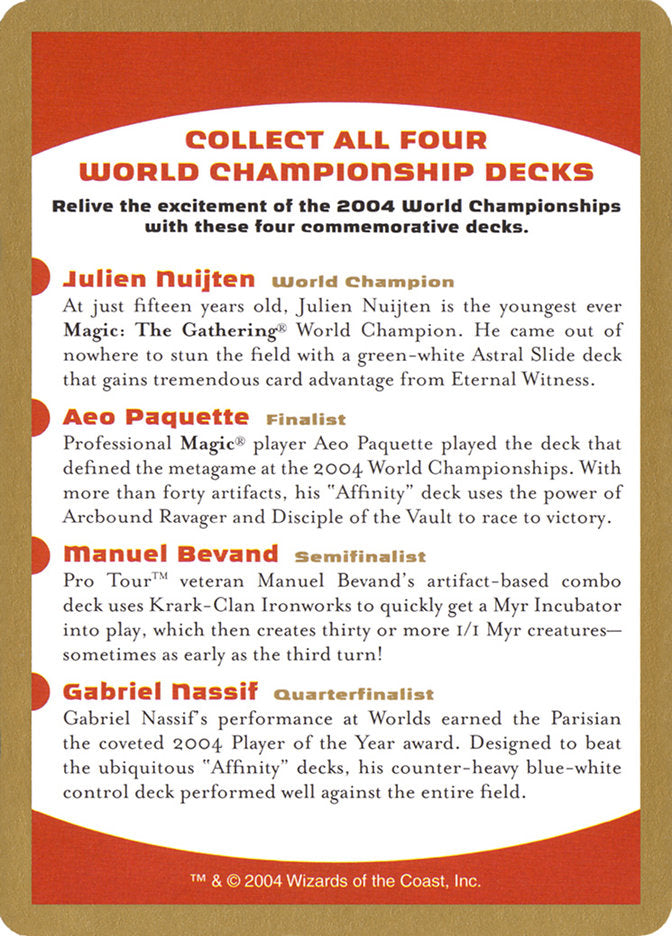 2004 World Championships Ad [World Championship Decks 2004] - PokeCharles PokeStore