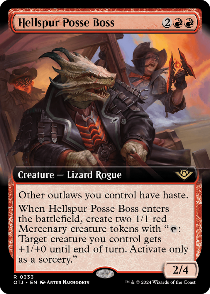 Hellspur Posse Boss (Extended Art) [Outlaws of Thunder Junction] - PokeCharles PokeStore