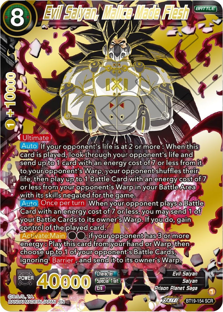 Evil Saiyan, Malice Made Flesh (BT19-154) [Fighter's Ambition] - PokeCharles PokeStore