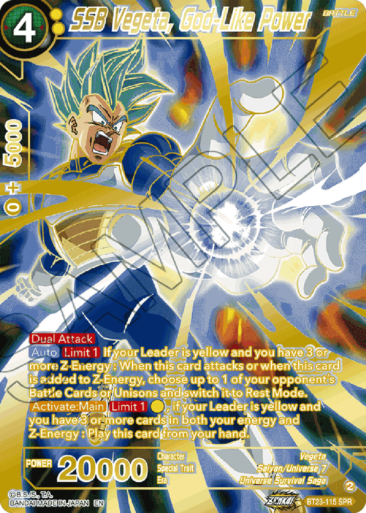 SSB Vegeta, God-Like Power (SPR) (BT23-115) [Perfect Combination] - PokeCharles PokeStore