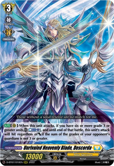 Unrivaled Heavenly Blade, Descorda (D-BT07/010EN) [Raging Flames Against Emerald Storm] - PokeCharles PokeStore