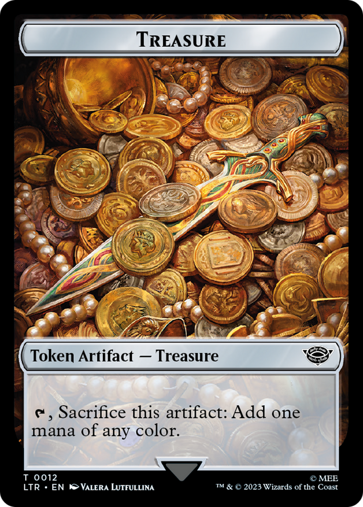 Elf Warrior // Treasure Double Sided Token [The Lord of the Rings: Tales of Middle-Earth Commander Tokens] - PokeCharles PokeStore