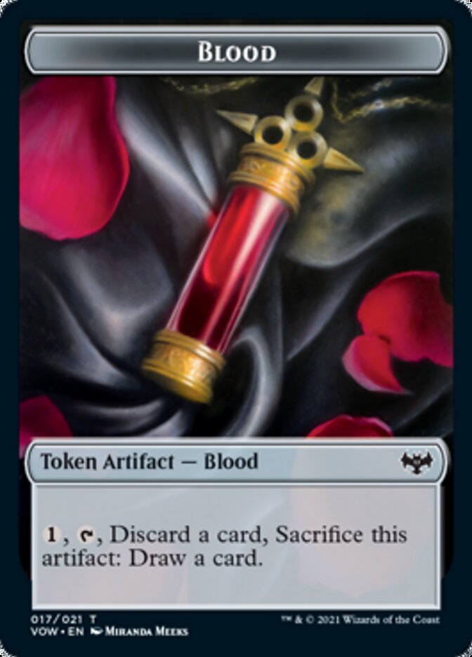 Blood // Chandra, Dressed to Kill Emblem Double-Sided Token [Innistrad: Crimson Vow Tokens] - PokeCharles PokeStore