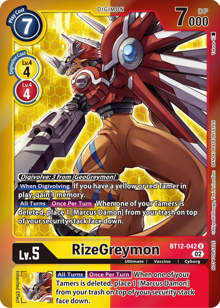 RizeGreymon [BT12-042] (Tamer Party -Special-) [Across Time Promos] - PokeCharles PokeStore