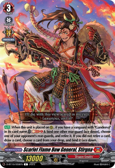 Scarlet Flame Bow General, Stirgna (D-BT10/059EN) [Dragon Masquerade] - PokeCharles PokeStore