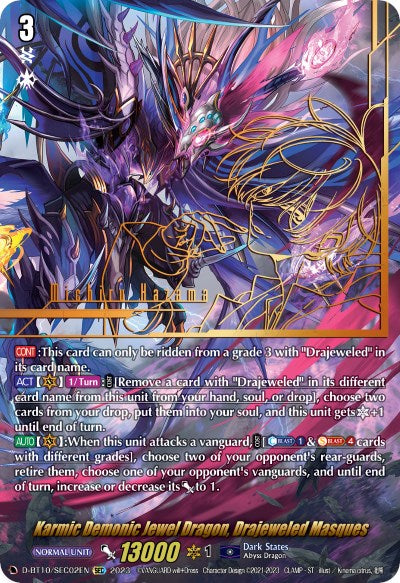 Karmic Demonic Jewel Dragon, Drajeweled Masques (D-BT10/SEC02EN) [Dragon Masquerade] - PokeCharles PokeStore