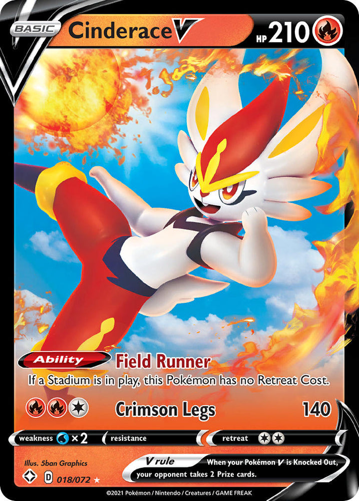 Cinderace V (018/072) [Sword & Shield: Shining Fates] - PokeCharles PokeStore