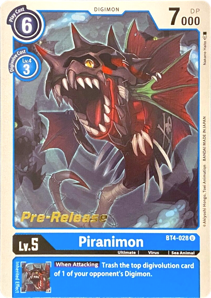 Piranimon [BT4-028] [Great Legend Pre-Release Promos] - PokeCharles PokeStore